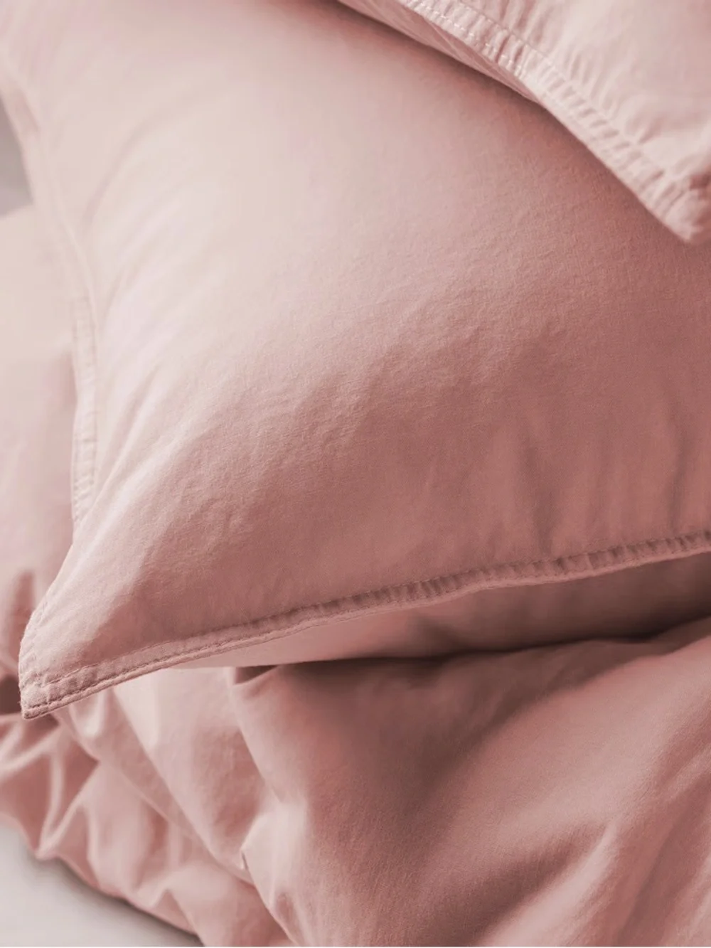 Soft Pink Cotton Duvet Set - Queen/Full